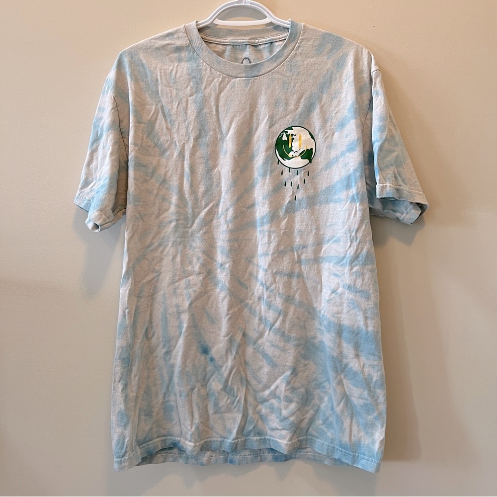 Empyre Blue Tie-Dye ‘Keep it Clean’ Front/Back Graphic Men's Shirt